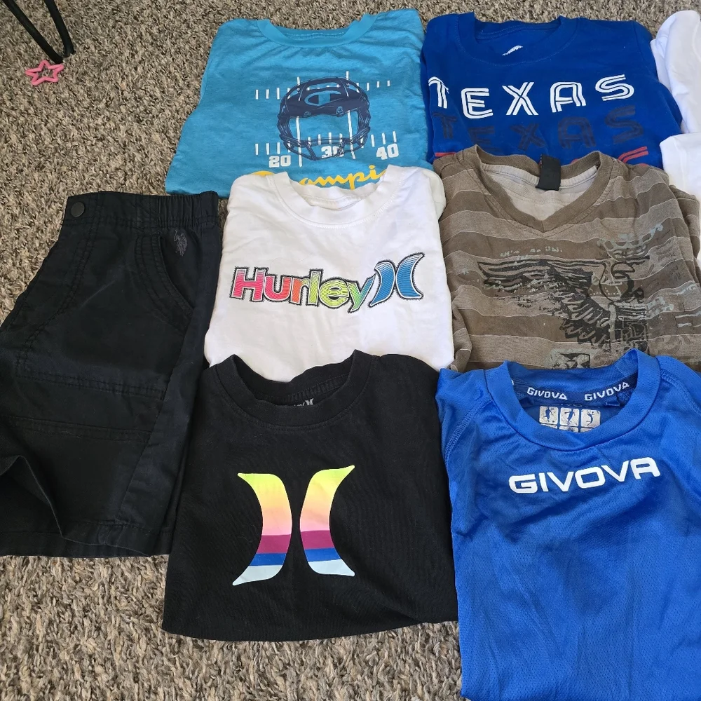 Boys Hurley Polo Texas Champion First Wave Clothes Bundle 5-8y